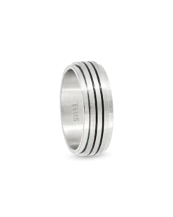 New Bijou Brigitte Anello da uomo - Black Stripes