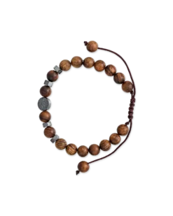 Clearance Bijou Brigitte Braccialetto da uomo - Bold Brown