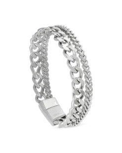 Outlet Bijou Brigitte Braccialetto da uomo - Silver Unity