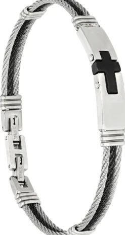 Best Bijou Brigitte Braccialetto da uomo - Steel Cross