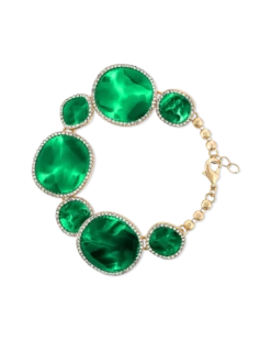 Clearance Bijou Brigitte Braccialetto - Green Enamel