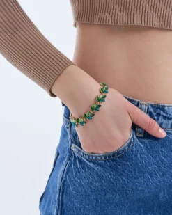 Bijou Brigitte Braccialetto - Green Leaves