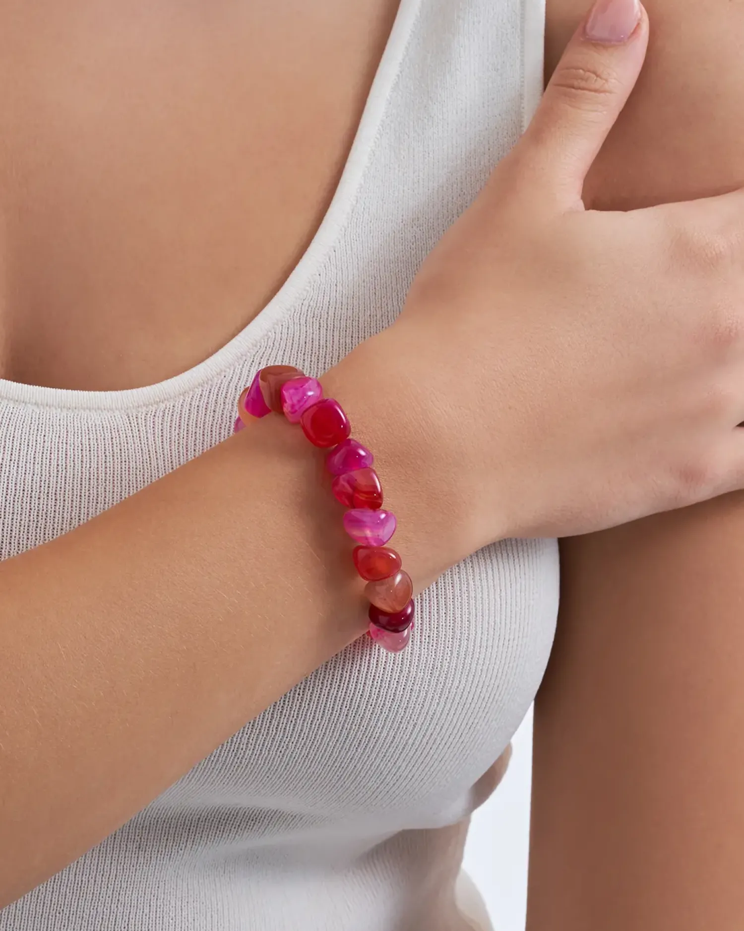 Bijou Brigitte Braccialetto - Pink Agate