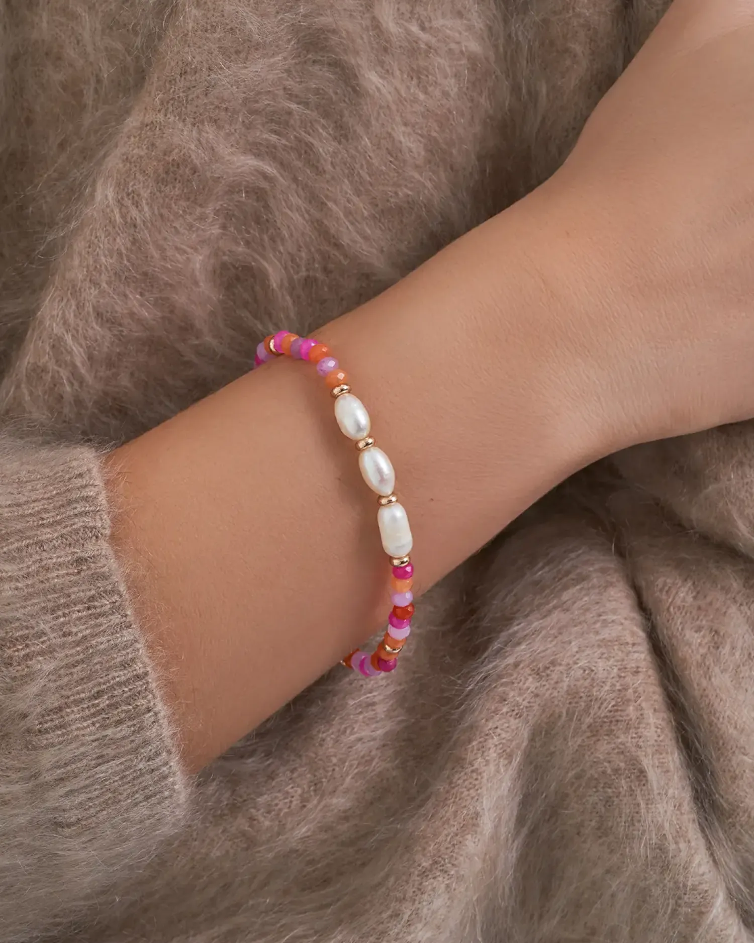 Hot Bijou Brigitte Braccialetto - Pink Jade