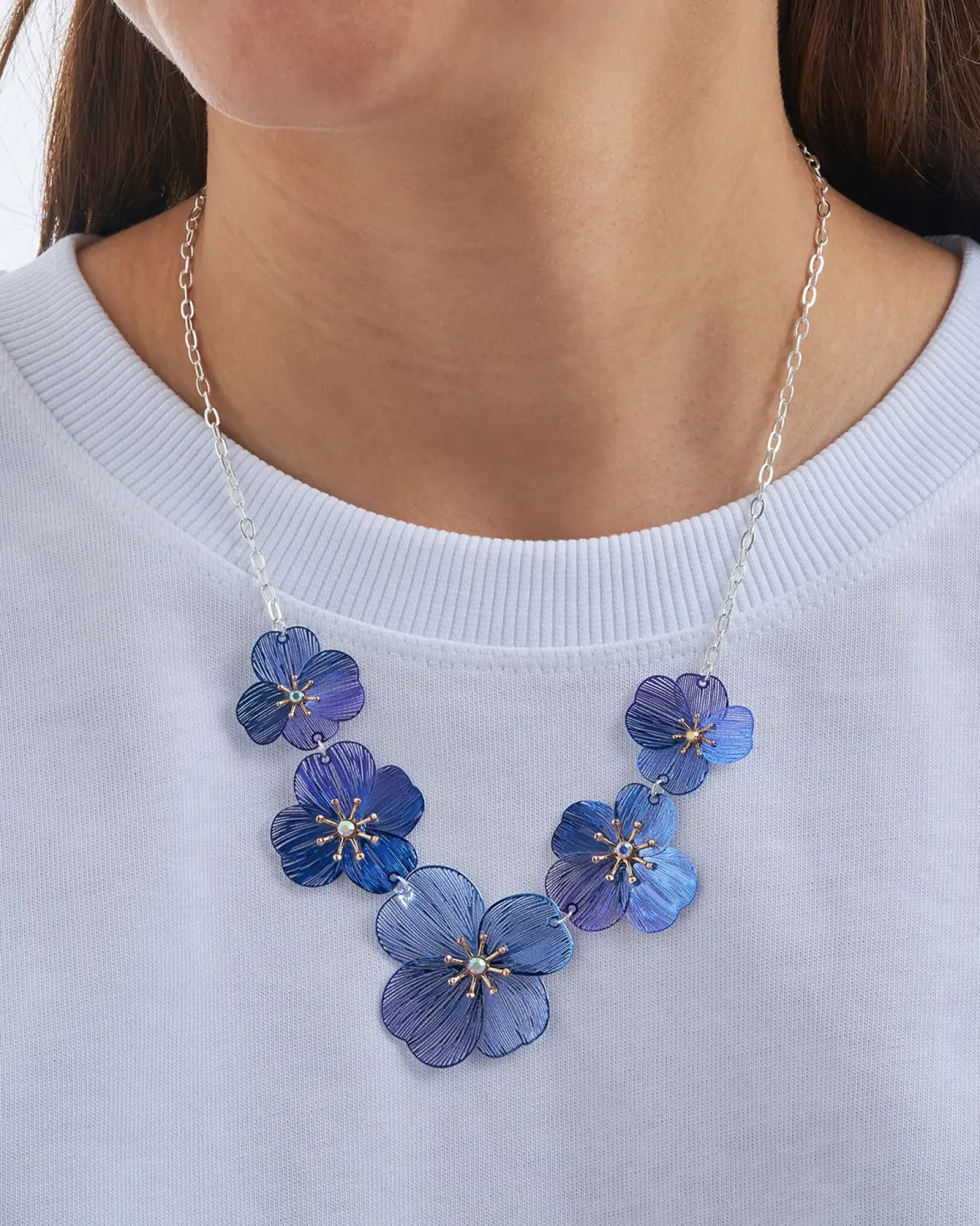 New Bijou Brigitte Collana - Blue Blossoms