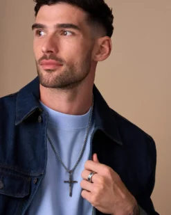 Hot Bijou Brigitte Collana da uomo - Enamelled Cross