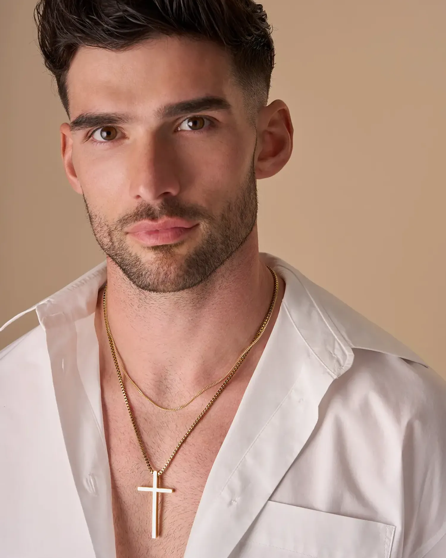 Sale Bijou Brigitte Collana da uomo - Gold Cross