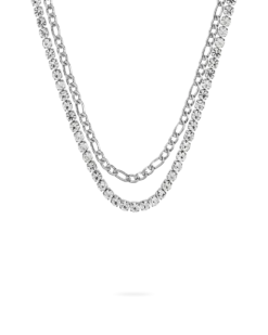 Online Bijou Brigitte Collana da uomo - Steel Sparkle
