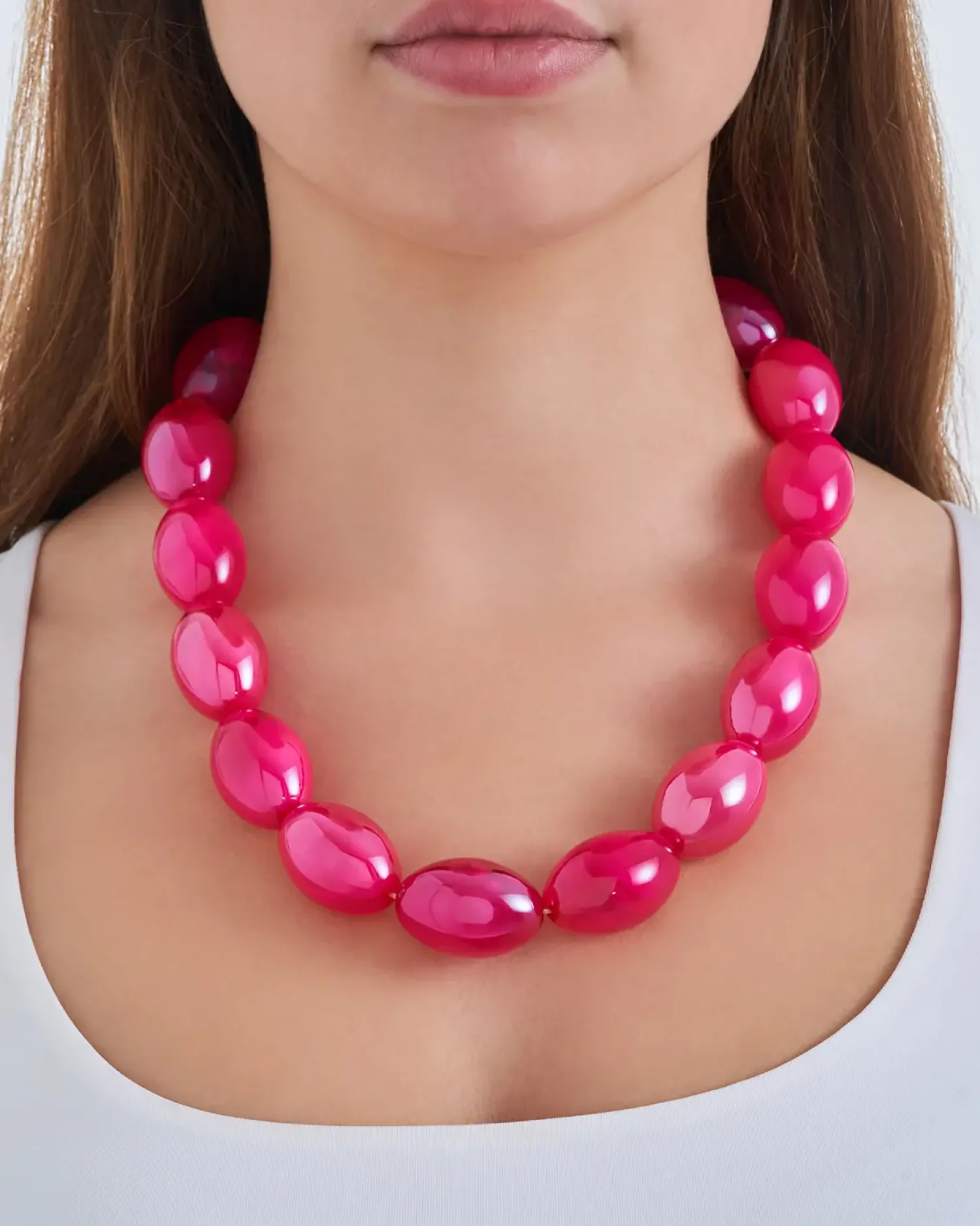 Clearance Bijou Brigitte Collana - Fuchsia Marble