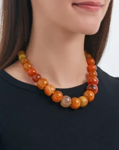 New Bijou Brigitte Collana - Orange Agate