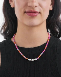 Sale Bijou Brigitte Collana - Pink Jade