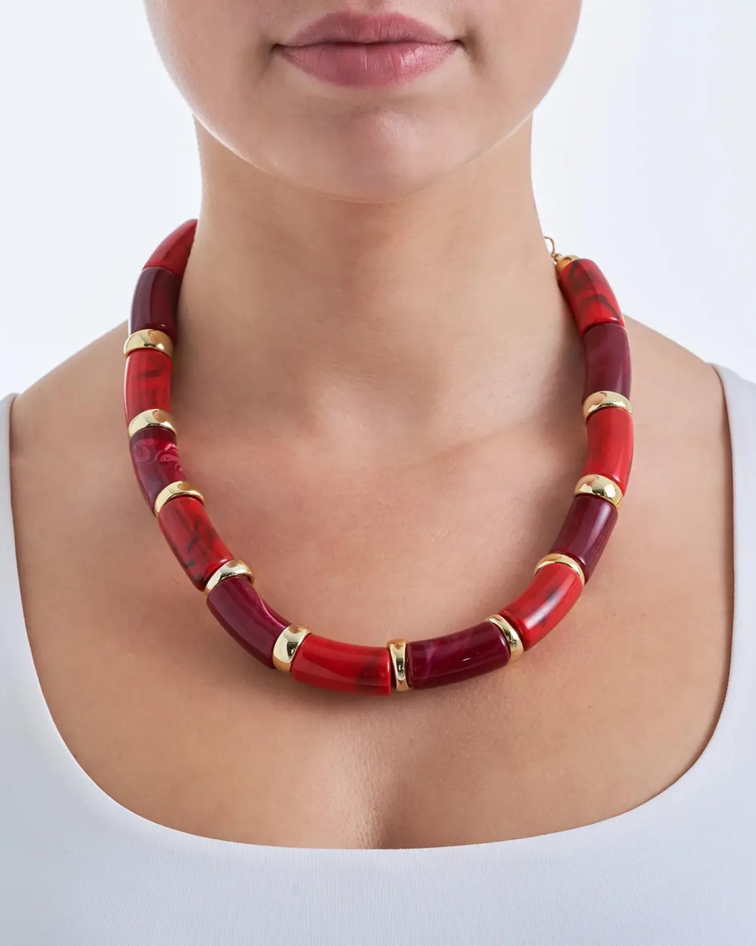 Best Bijou Brigitte Collana - Red Marble