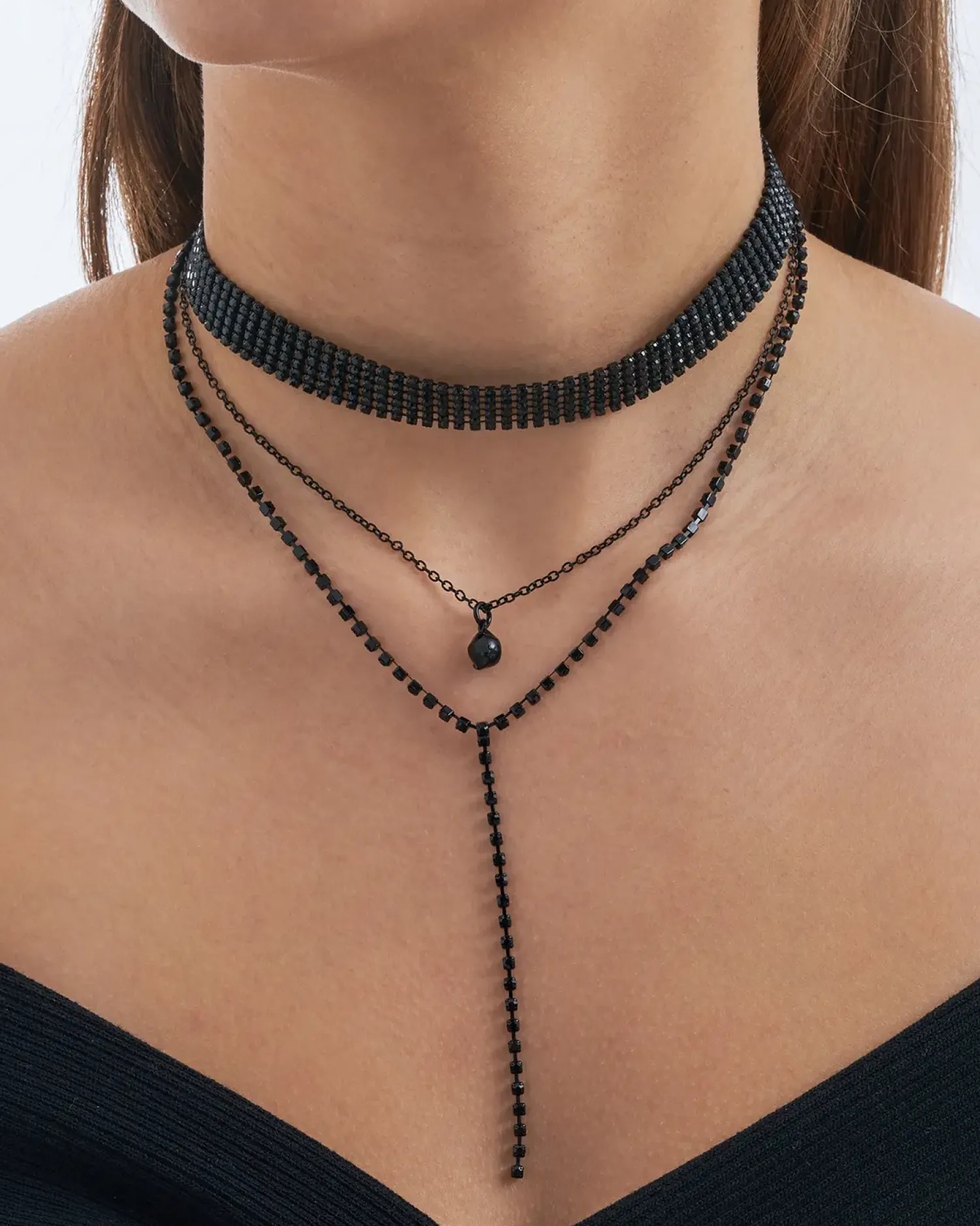 Online Bijou Brigitte Collana stratificata - Black Glamour