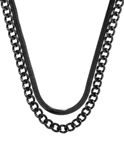 Outlet Bijou Brigitte Collana stratificata da uomo - Perfect Black