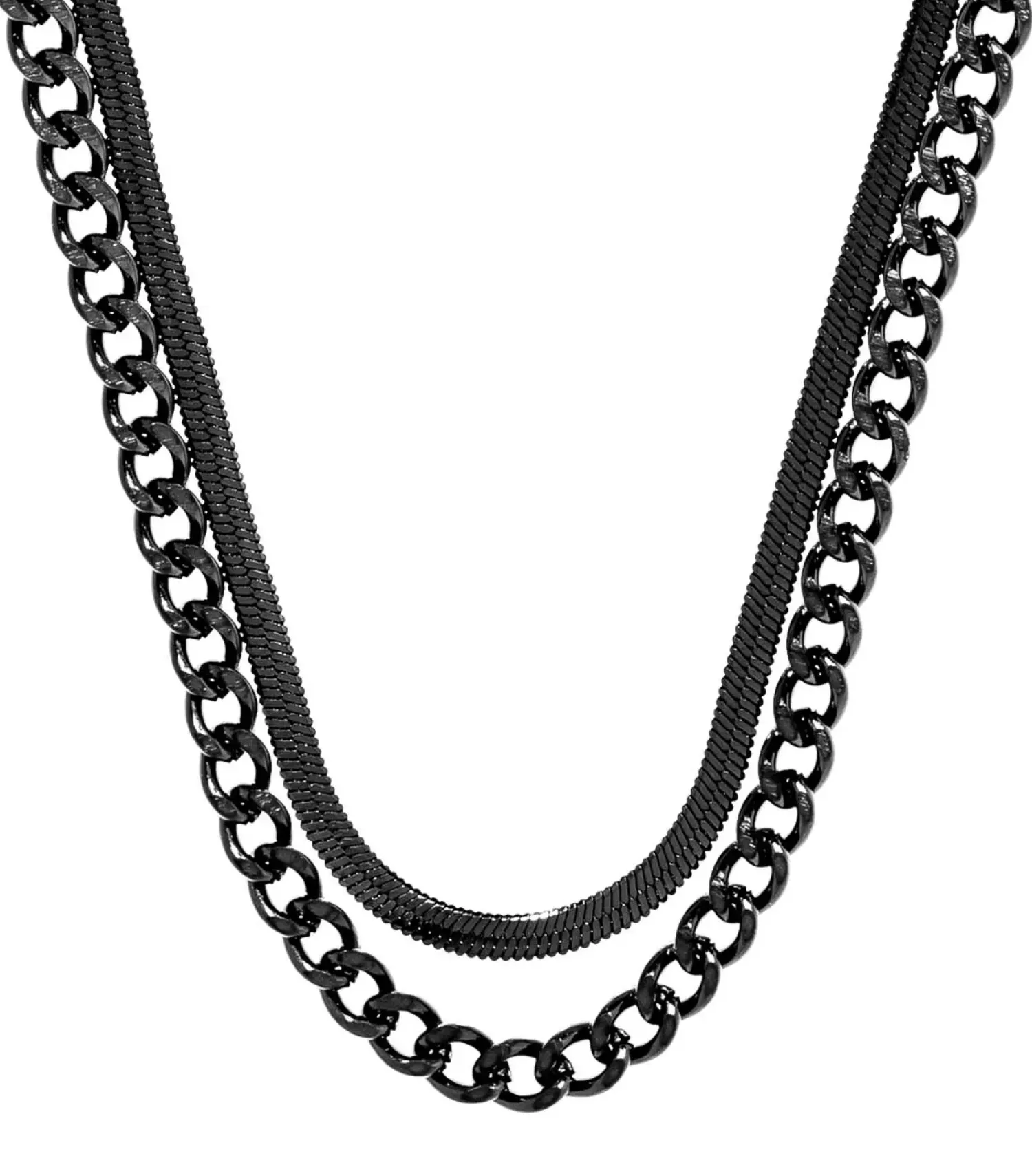 Outlet Bijou Brigitte Collana stratificata da uomo - Perfect Black