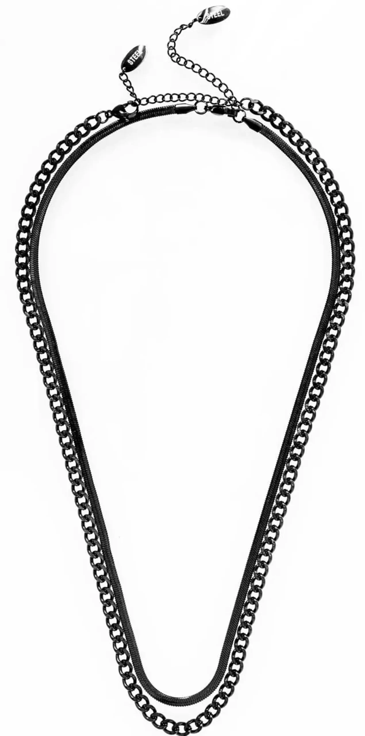 Outlet Bijou Brigitte Collana stratificata da uomo - Perfect Black