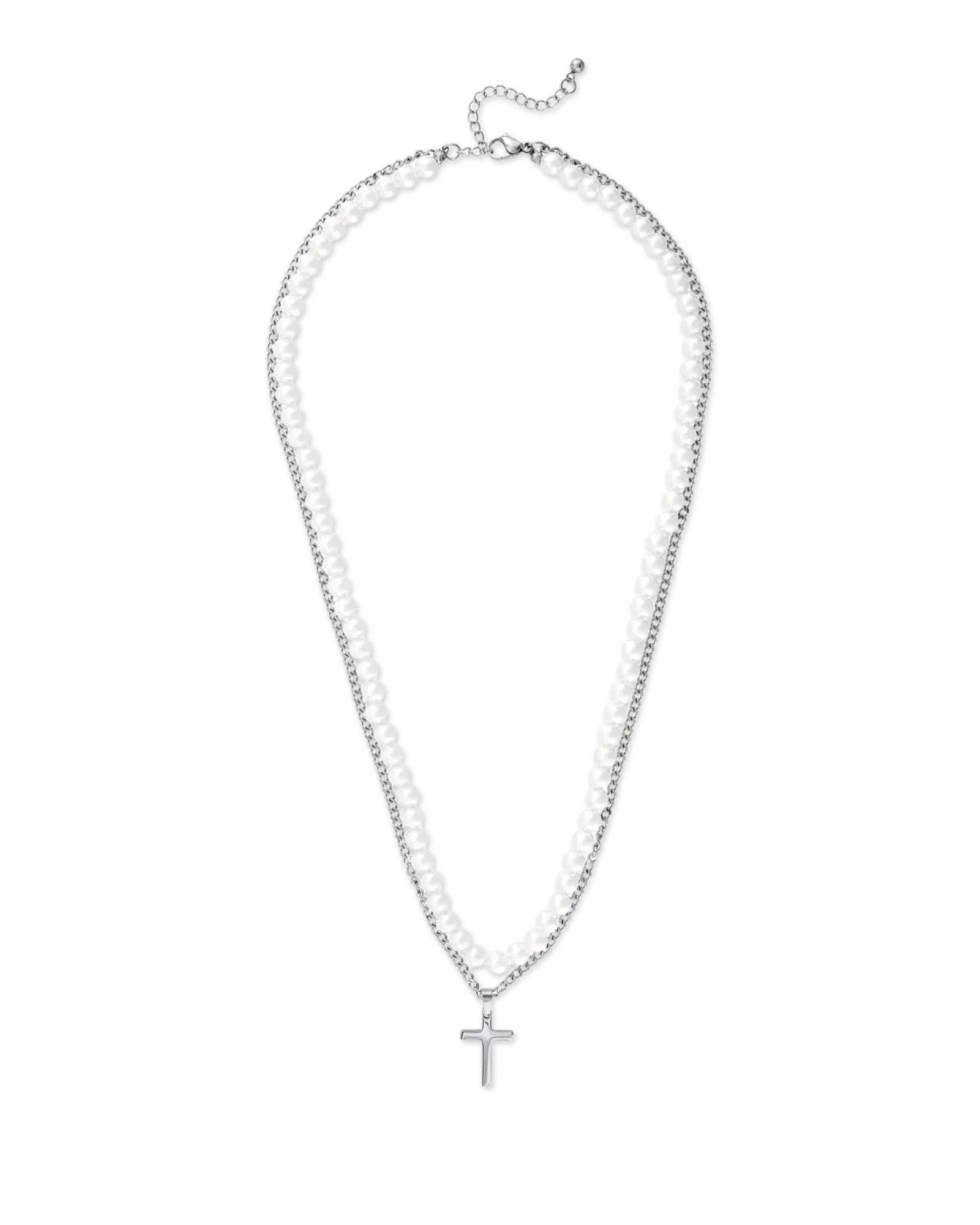 Bijou Brigitte Collana stratificata da uomo - White Pearls