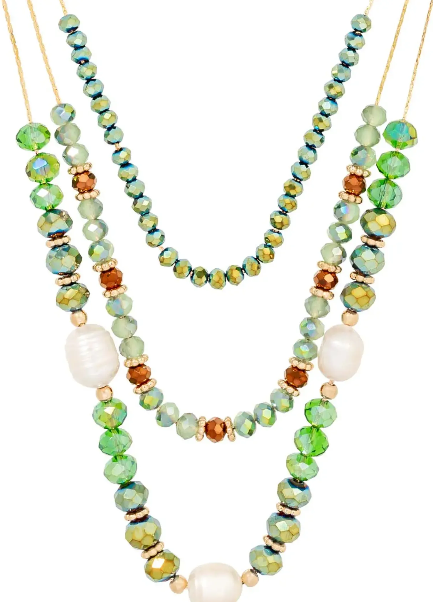 Hot Bijou Brigitte Collana stratificata - Green Beads