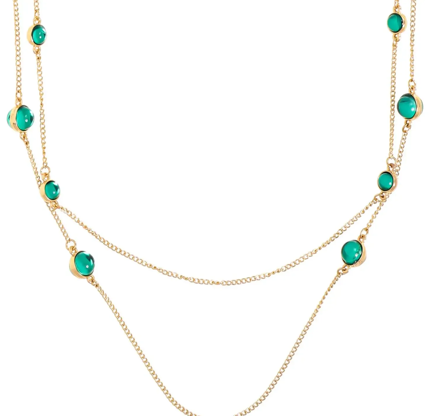 New Bijou Brigitte Collana stratificata - Green Marble
