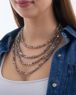 New Bijou Brigitte Collana stratificata - Grey Pearls
