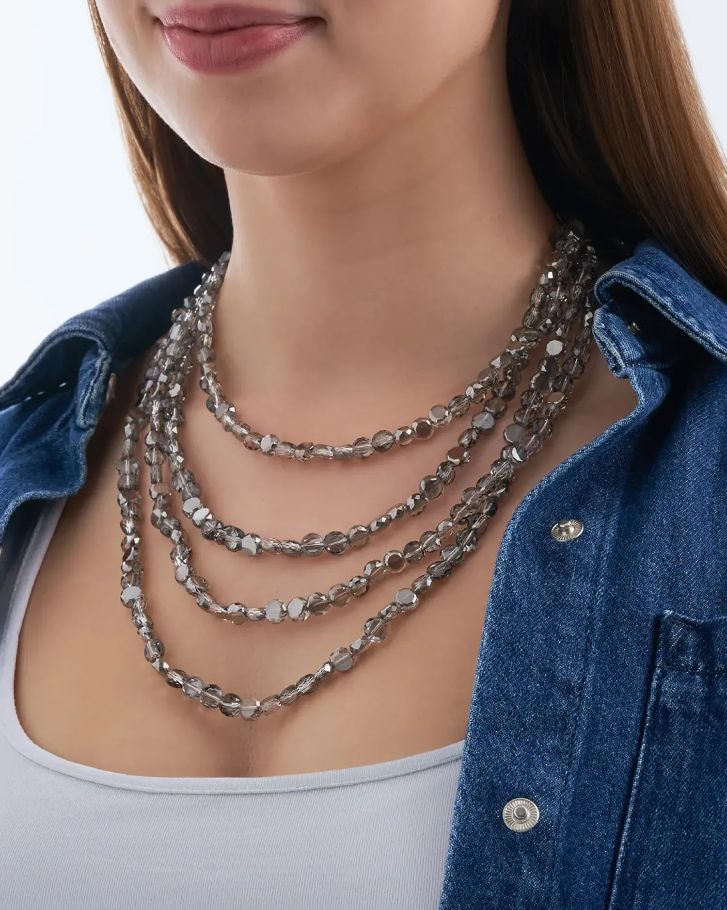 New Bijou Brigitte Collana stratificata - Grey Pearls