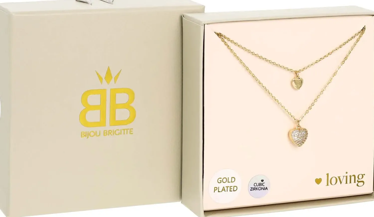 Sale Bijou Brigitte Collana stratificata - Heart Duo