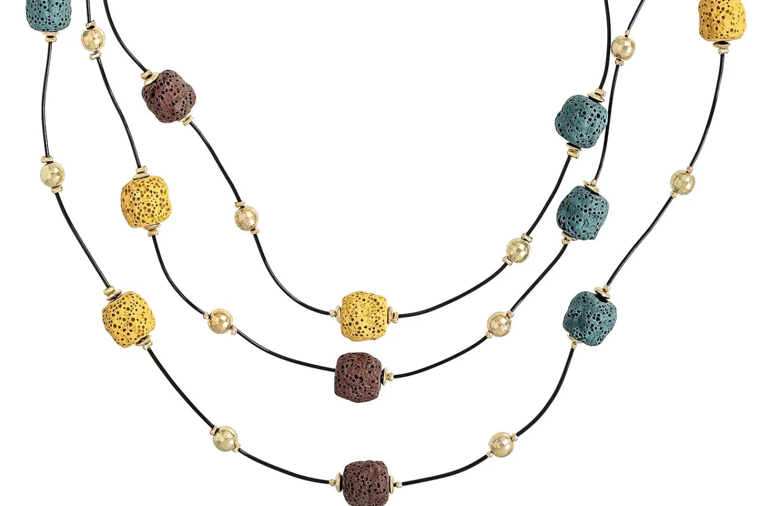 Hot Bijou Brigitte Collana stratificata - Lava Stone