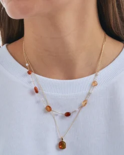 New Bijou Brigitte Collana stratificata - Orange Agate