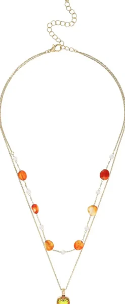 New Bijou Brigitte Collana stratificata - Orange Agate