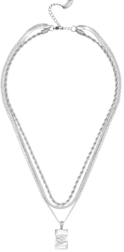 Sale Bijou Brigitte Collana stratificata - Rectangle Steel
