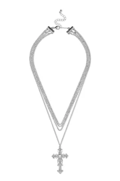 Hot Bijou Brigitte Collana stratificata - Rhinestone Cross
