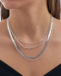 New Bijou Brigitte Collana stratificata - Silver Shine