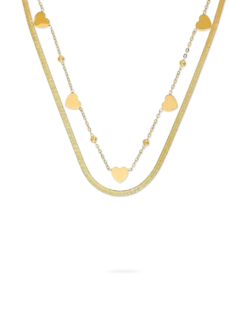 Sale Bijou Brigitte Collana stratificata - Steel Hearts