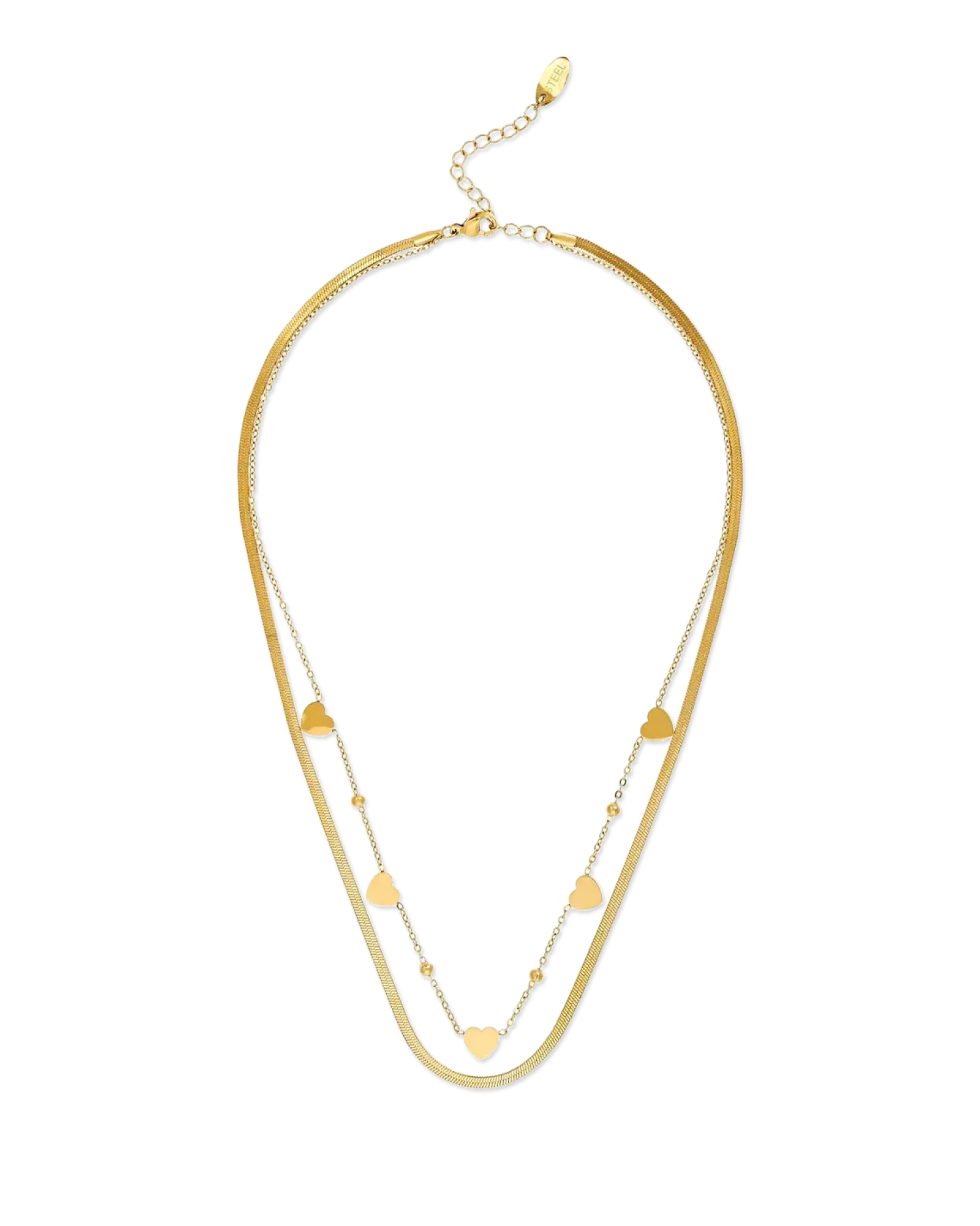 Sale Bijou Brigitte Collana stratificata - Steel Hearts