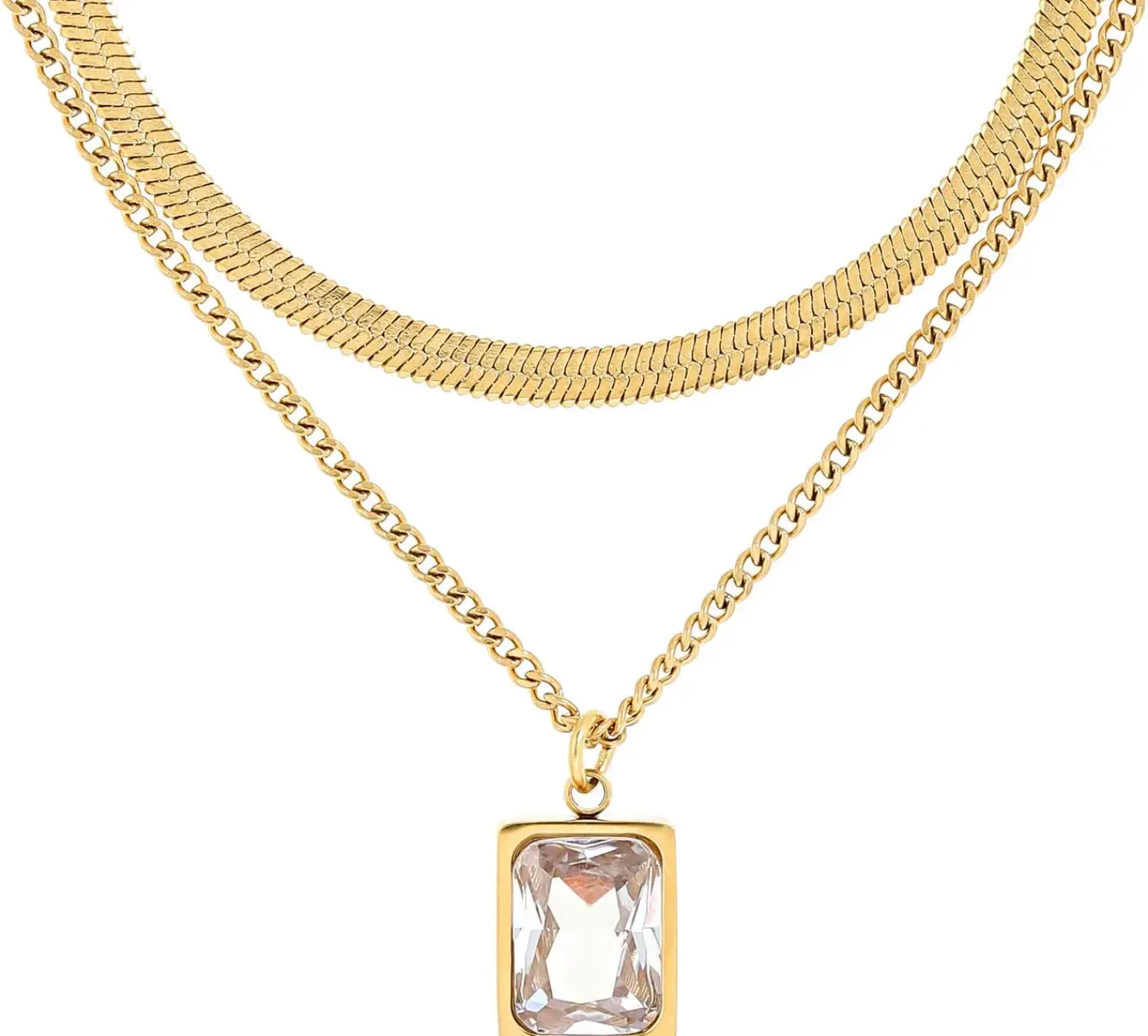 Discount Bijou Brigitte Collana stratificata - Steel Rectangle