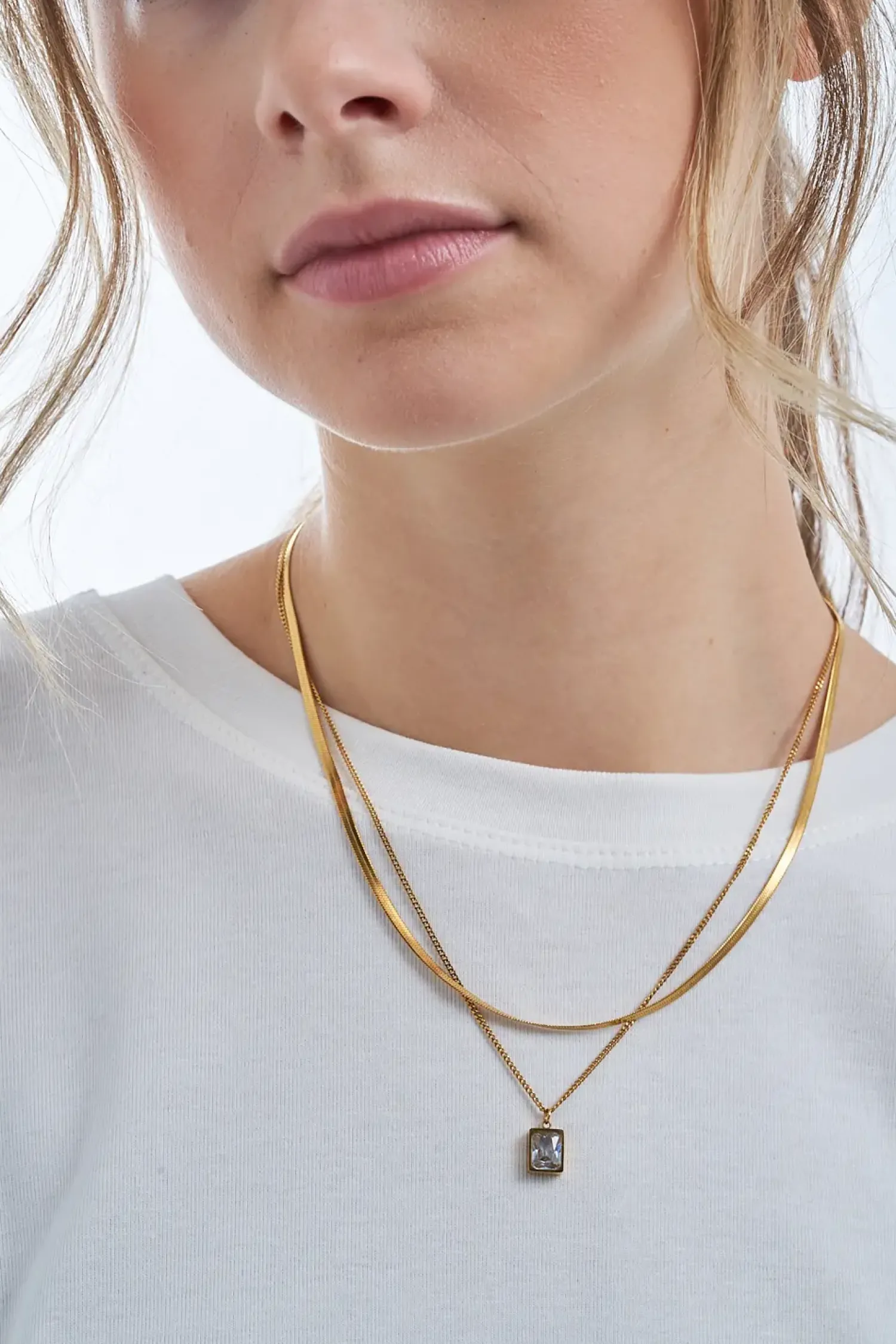 Discount Bijou Brigitte Collana stratificata - Steel Rectangle