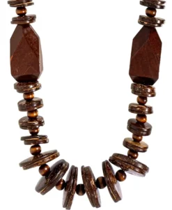 Sale Bijou Brigitte Collana - Wooden Discs