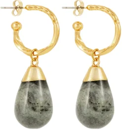 Discount Bijou Brigitte Creoli - Green Labradorite