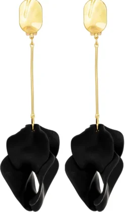 Hot Bijou Brigitte Orecchini a clip - Black Leaves