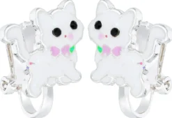 Hot Bijou Brigitte Orecchini a clip per bambini - White Cutie