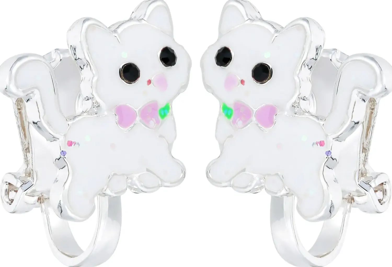Hot Bijou Brigitte Orecchini a clip per bambini - White Cutie