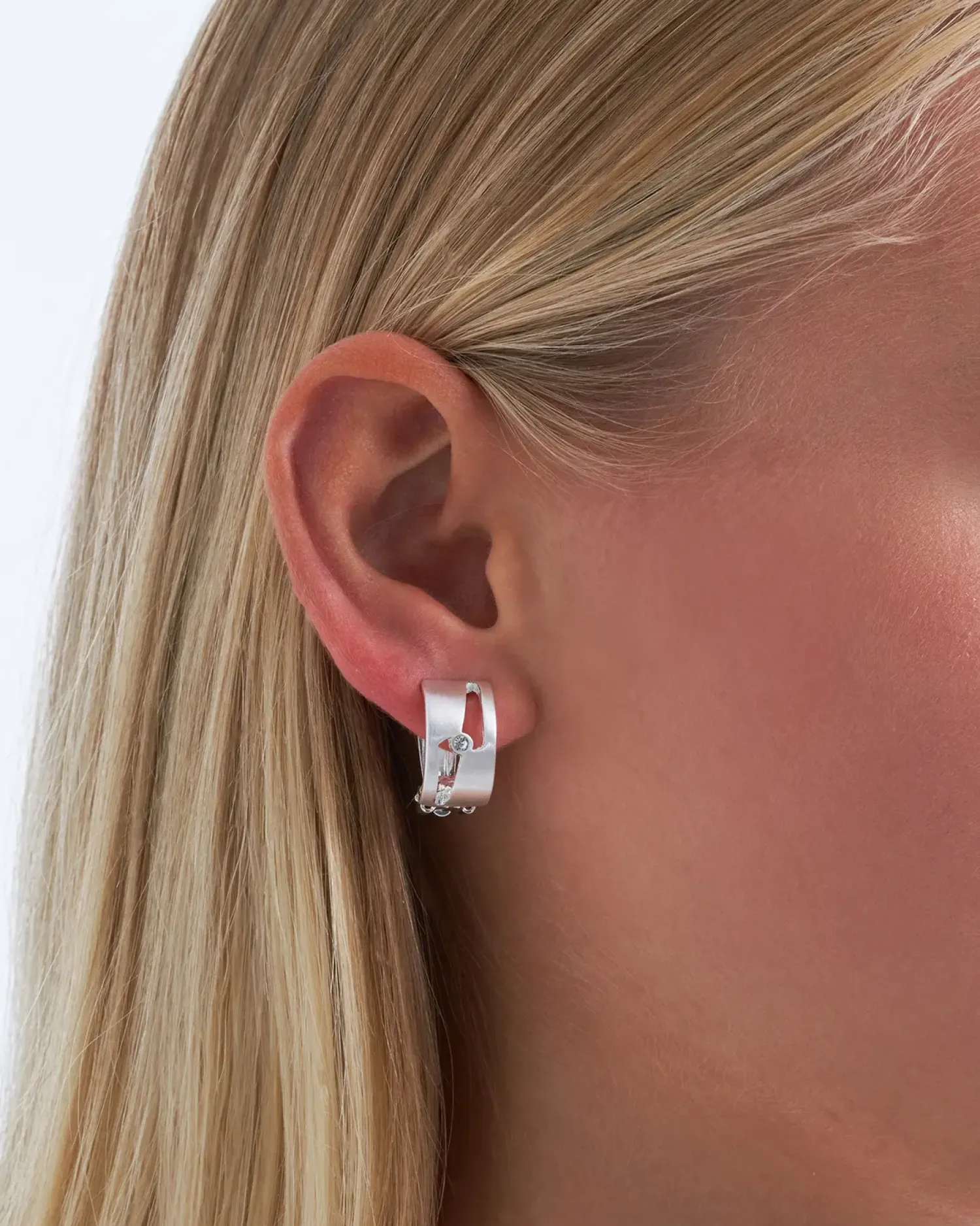 New Bijou Brigitte Orecchini a clip - Silver Creole