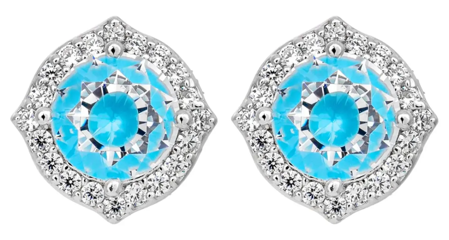 Discount Bijou Brigitte Orecchini a perno - Blue Halo