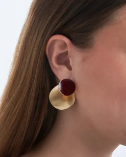 Discount Bijou Brigitte Orecchini a perno - Burgundy Circles