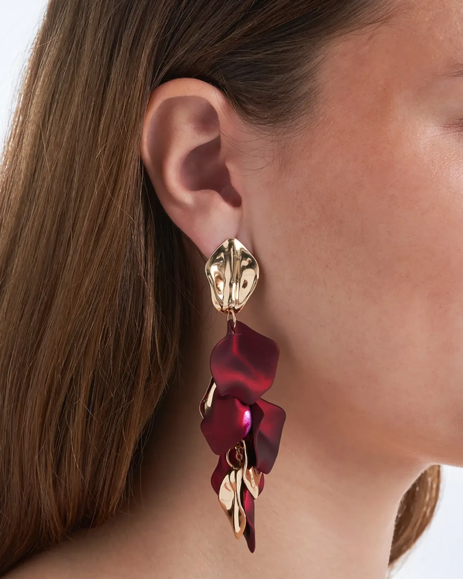 Outlet Bijou Brigitte Orecchini a perno - Burgundy Leaves