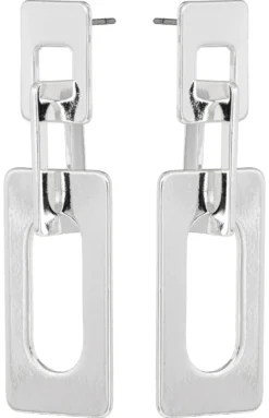New Bijou Brigitte Orecchini a perno - Chrome Rectangles