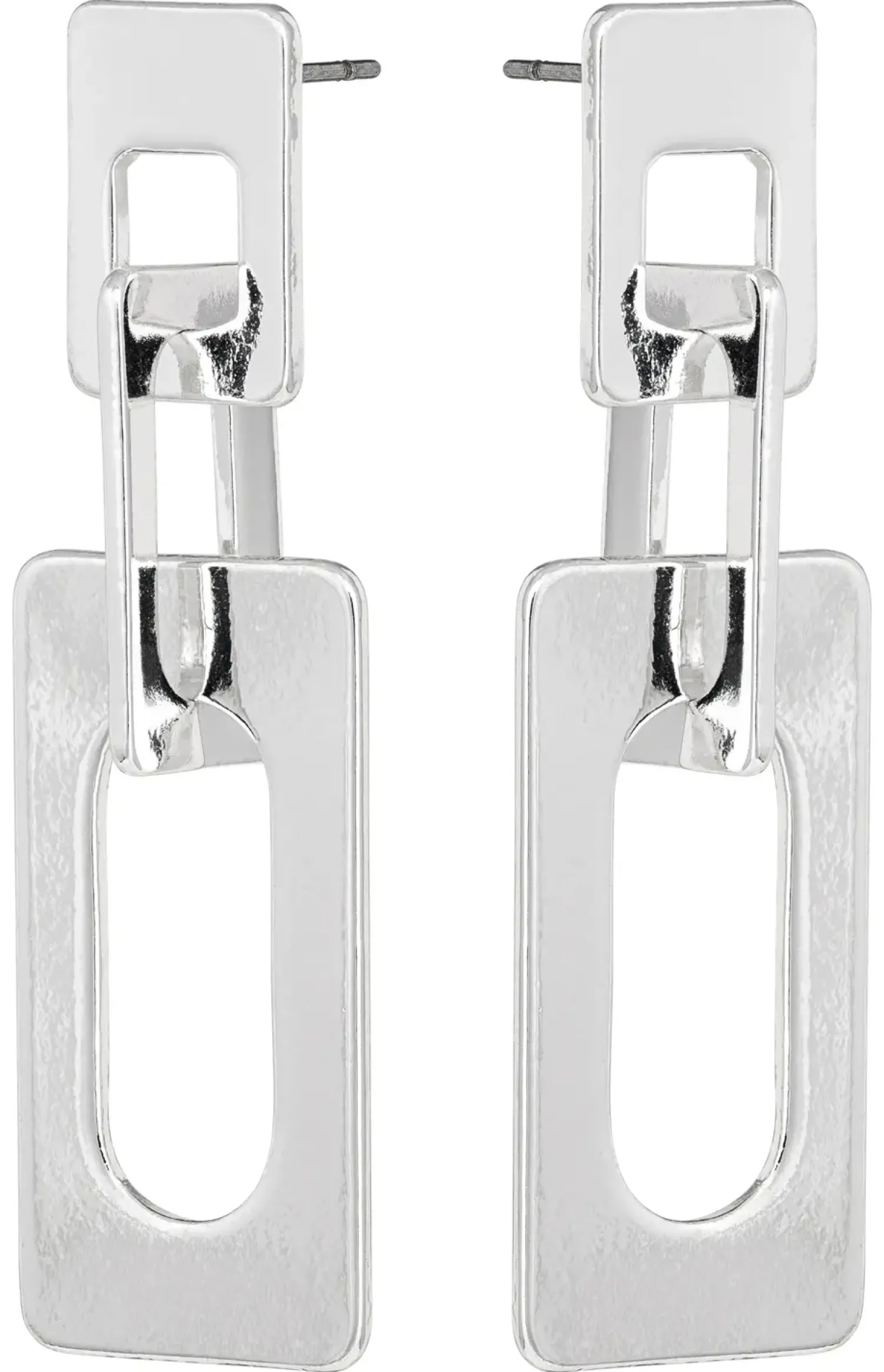 New Bijou Brigitte Orecchini a perno - Chrome Rectangles