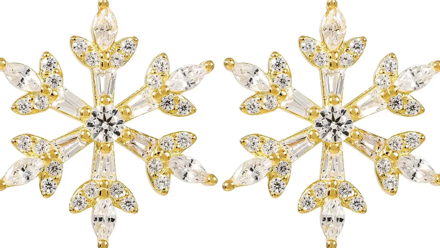 New Bijou Brigitte Orecchini a perno - Golden Snowflake