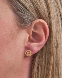 Sale Bijou Brigitte Orecchini a perno - Gold Spiral