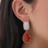 Clearance Bijou Brigitte Orecchini a perno - Orange Jade